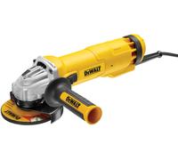 DeWalt, DWE4206-QS, Smerigliatrice angolare 115mm, 11000 giri/min, filetto alberino M14, sistema estrazione polvere, interruttore No-Volt, 2.1Kg. DOTAZIONE: Protezione disco ad attacco rapido, Impugnatura laterale antivibrazione orientabile, Flangia e controflangia, Chiave di servizio.