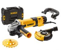 Dwe4257kt-qs - Smerigliatrice Elettronica 125mm 1500w Con Cuffia E Tazze Per Cemento