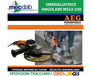 Smerigliatrice Angolare Disco Ø 230 mm 2200W 6600 Gir/Min AEG WS22-230