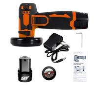 Smerigliatrice angolare elettrica a batteria 12V 800W 19500rpm Batteria al litio Mini lucidatura Rettificatrice Diamantata Potenza(Orange)