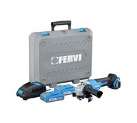 Smerigliatrice angolare FERVI FB20AG3AB-22B - 2 batterie+carica batterie