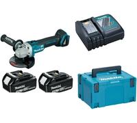 Smerigliatrice angolare Makita DGA506RTJ 125 mm 2×18 V 5 Ah valigetta Makpac