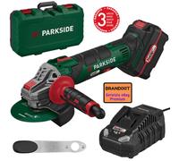 Smerigliatrice Angolare PARKSIDE PWSA 20Li D4 + Batteria 4Ah + Caricabatterie 4A