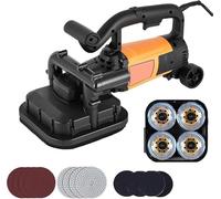 Smerigliatrice angolare per calcestruzzo, smerigliatrice elettrica a 4 teste con asta di prolunga, 6600 giri/min, 7 velocità, levigatrice portatile per cartongesso per lucidatura e decalcificazione