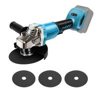 Smerigliatrice angolare senza fili compatibile con batteria Makita da 18 V, smerigliatrice angolare senza spazzole da 125 mm con 3 mole e manico ausiliario per taglio, rettifica, lucidatura (senza