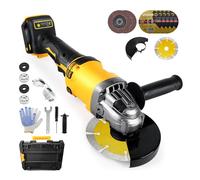 Smerigliatrice angolare senza fili per Dewalt batteria 18 V/20 V (senza batteria), 10000 giri/min, smerigliatrice senza spazzole con lame da 125 mm per taglio, rettifica, lucidatura (8 lame + 7