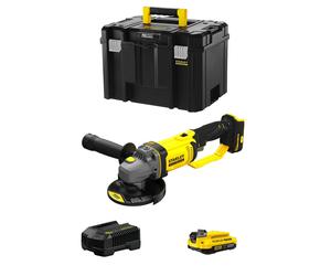 Smerigliatrice Angolare STANLEY FatMax SFMCG400D1T (1 x 2,0 Ah + Caricabatteria + TSTAK VI)