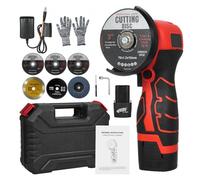 Smerigliatrice angolare,Vislone Smerigliatrice angolare a batteria 7000 giri/min con 2 batterie 16,8 V 2000 mAh e disco abrasivo per tagliare mattoni lucidati, legno, pietra, acciaio