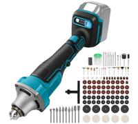 Smerigliatrice dritta a batteria con 10 perni di fresa, 99 pezzi, senza spazzole per smerigliatrice dritta a batteria compatibile con batteria Makita da 18 V con mandrino da 0,6 - 6 mm per incisione,