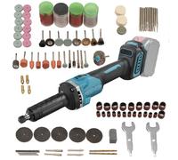 Smerigliatrice dritta a batteria con 147 accessori, kit compatibile con Makita da 18 V a 21 V, smerigliatrice multifunzione senza spazzole, 4 velocità per mandrino da 3 mm e 6 mm (batteria non inclusa