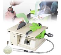 Smerigliatrice e lucidatrice multifunzione lapidaria da 1380 W, 500-7000 giri/min per lucidatura gioielli, tornio e perforatrice per giada, ambra, cera d'api, ideale per artigianato fai da te