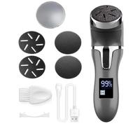 Smerigliatrice elettrica a LED per pedicure aspirapolvere cartella portatile rimozione calli strumento per la cura della pelle morta trimmer esfoliante smerigliatrice (colore: set da 4 pezzi) nero)