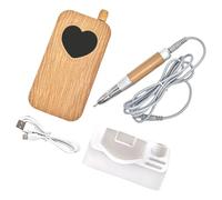 Smerigliatrice elettrica per unghie con struttura in legno a forma di cuore, 5 velocità regolabili, motore silenzioso, attrezzatura professionale per manicure in metallo e legno