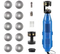 Smerigliatrice elettrodi per saldatura TIG, set di affilatura elettrodi in tungsteno per saldatura TIG, 6 misure, 8 angoli, smerigliatrice TIG con blocco di levigatura piatto e 3 spine CNC, 260 W