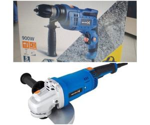 SMERIGLIATRICE flex Dexter trapano percussione 800+ 900 W 220V+5 PUNTE E BORSA