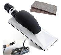 Smerigliatrice manuale da 198 x 70 mm, con aspirazione, manico per l'estrazione della polvere, blocco di spugna abrasiva privo di polvere con 5 fogli di carta vetrata di diverse grana P80 P120 P180
