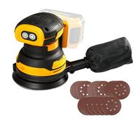Smerigliatrice orbitale, smerigliatrice rotonda a batteria compatibile con batterie DEWALT da 18 V motore brushless, 11000 giri/min, con sacchetto per la polvere, aspirazione e 20 fogli abrasivi