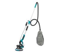 Smerigliatrice per cartongesso, 1250 W, manico pieghevole allungabile a 90°, smerigliatrice da parete con luce LED e 6 carta vetrata, 900-1800 RPM, levigatrice da soffitto per muro a secco (blu)