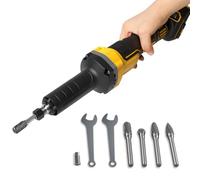 Smerigliatrice senza spazzole senza fili compatibile con batteria Dewalt-18V, smerigliatrice elettrica dritta con mandrino da 6 mm e 5 frese in carburo, 4 velocità regolabili per rettifica e