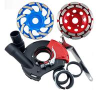 Aspiratore di polvere per levigatura + 2 vaschette diamantate premium da 125 mm blu e rosso