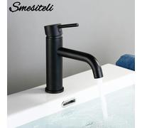 Smesiteli Rubinetti Promozioni Rubinetto Del Bagno Rotonda Opaco Nero Oro Rosa Bacino Rubinetto Miscelatore Rubinetto del Bagno Piccolo Lavandino Rubinetto Brush Rose Gold