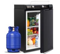 SMETA Frigorifero camper, 60L Frigo 12V/220V/Gas, Frigorifero Trivalente per Camper, Casa Mobile, Silenzioso Nero