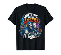 Smettere è per i perdenti Gambling Skeleton Meme Casino Bootleg Maglietta