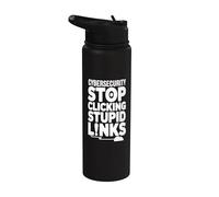 Smetti di fare clic sui collegamenti Divertente Cybersecurity Supporto tecnico IT Stainless Steel Insulated Water Bottle
