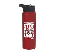 Smetti di fare clic sui collegamenti Divertente Cybersecurity Supporto tecnico IT Stainless Steel Insulated Water Bottle