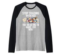 Smetti di Fare Trading con Lui Che la farai Vincere Gioco da Tavolo Maglia con Maniche Raglan