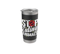 Smetti di mangiare animali Bicchiere termico in acciaio inox doppia parete