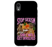 Smetti di sessismo o mi coinvolgo Divertente Capybara Meme Bootleg Custodia per iPhone XR