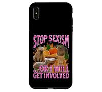 Smetti di sessismo o mi coinvolgo Divertente Capybara Meme Bootleg Custodia per iPhone XS Max