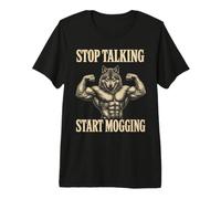 Smettila di Parlare Inizia a Mogging Wolf Gym Lifting Maglietta Premium