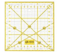 Smgda Righello per quilting 15x15 cm con doppia griglia colorata Righello per quilters in acrilico Modello di righello per taglio di tessuti per un facile taglio di precisione, cucito e artigianato