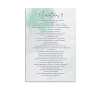 SMGLRUEAT 1 Corinthians 13 Love Chapter Bible Verse Print Christian Wall-Art Inspirational Scripture Decor for Bedroom Living Room Home(Framed,08X12inch(20X30cm))