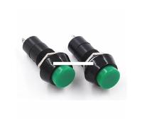 SMGLRUEAT 10 pezzi Interruttore a pulsante rotondo PBS-11A ON-OFF Autobloccante 250 V CA 1 A Verde