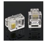 SMGLRUEAT 100 pezzi 4P4C 4 pin 4 contatti RJ10 jack modulare telefonico, connettore for cornetta RJ10