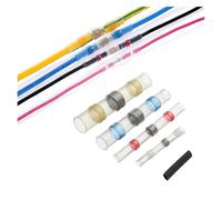 SMGLRUEAT 100 pezzi connettori termorestringenti misti manicotti di saldatura terminali di testa connettore a crimpare cavo di saldatura elettrico