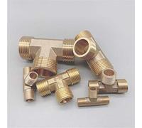 SMGLRUEAT 10pcs Copper 1/8" 1/4" 3/8" 1/2" 3/4" 1"BSP Male Thread Tee Type 3 Way Brass Pipe Fitting Coupler Connector For Water Tubing, Pipe (Thread Specification : 18)