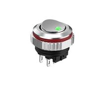 SMGLRUEAT 16MM Round Rocker Switch, high Current 7A, 2NO/2NO2NC Optional, Chrome-Plated Button or Oxidized Black Button Optional 5-24V 2 Positions(4pin G(Silver Key),2NO2NC)