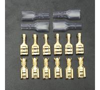 SMGLRUEAT 200 pezzi/set 100 paia di terminali a crimpare da 6,3 mm, connettori a forcella femmina e manicotto isolante for cavi AWG 22-16 0,5 mm2-1,5 mm2
