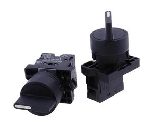 SMGLRUEAT 22mm 2pcs XB2-ED21 XB2-ED33 Self-Locking/Latching Knob Switch 10A/600V 2 Position 3 Position Select Button Switch(XB2-ED33)