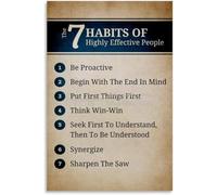 SMGLRUEAT 7 Habits for Success Poster - Book Summary & Principles of Effective People, Educational Wall-Art for Office, Study & Library Decor(Unframed,08x12inch(20x30cm))