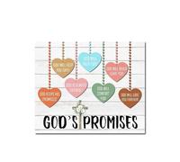 SMGLRUEAT Bible Verse Wall Art God's Promises, Christian Nursery Decor, Inspirational Sign for Baby's Room, Sunday School, Baptism Gift(Unframed,16x24inch(40x60cm))