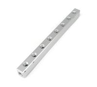 SMGLRUEAT Collettore pneumatico in alluminio massiccio G1/4" BSP, 8 vie, 10 porte, blocco divisore, acqua, gas, olio