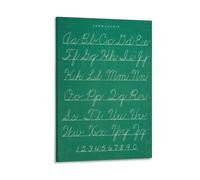SMGLRUEAT Cursive Alphabet Poster, Vintage Green Chalkboard Style Wall Art for Classroom, Homeschool or Living Room(Framed,08x12inch(20x30cm))