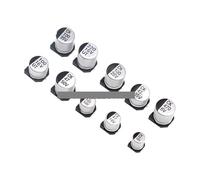 SMGLRUEAT Kit assortimento di condensatori elettrolitici in alluminio SMD da 400 pezzi, 24 valori, 1UF-1000UF, 6,3V-50V, set di campioni di capacità con scatola SMGLRUEAT