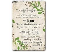 SMGLRUEAT My Thoughts Are Not Your Isaiah 55 8 9 Tin Sign Decor X 12 in