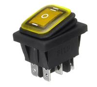 SMGLRUEAT ON-Off-ON 6 Pins 16A 20A 125V 250V AC Car Boat Led Light Rocker Toggle Switch Latching Waterproof Three Positions(Yellow)